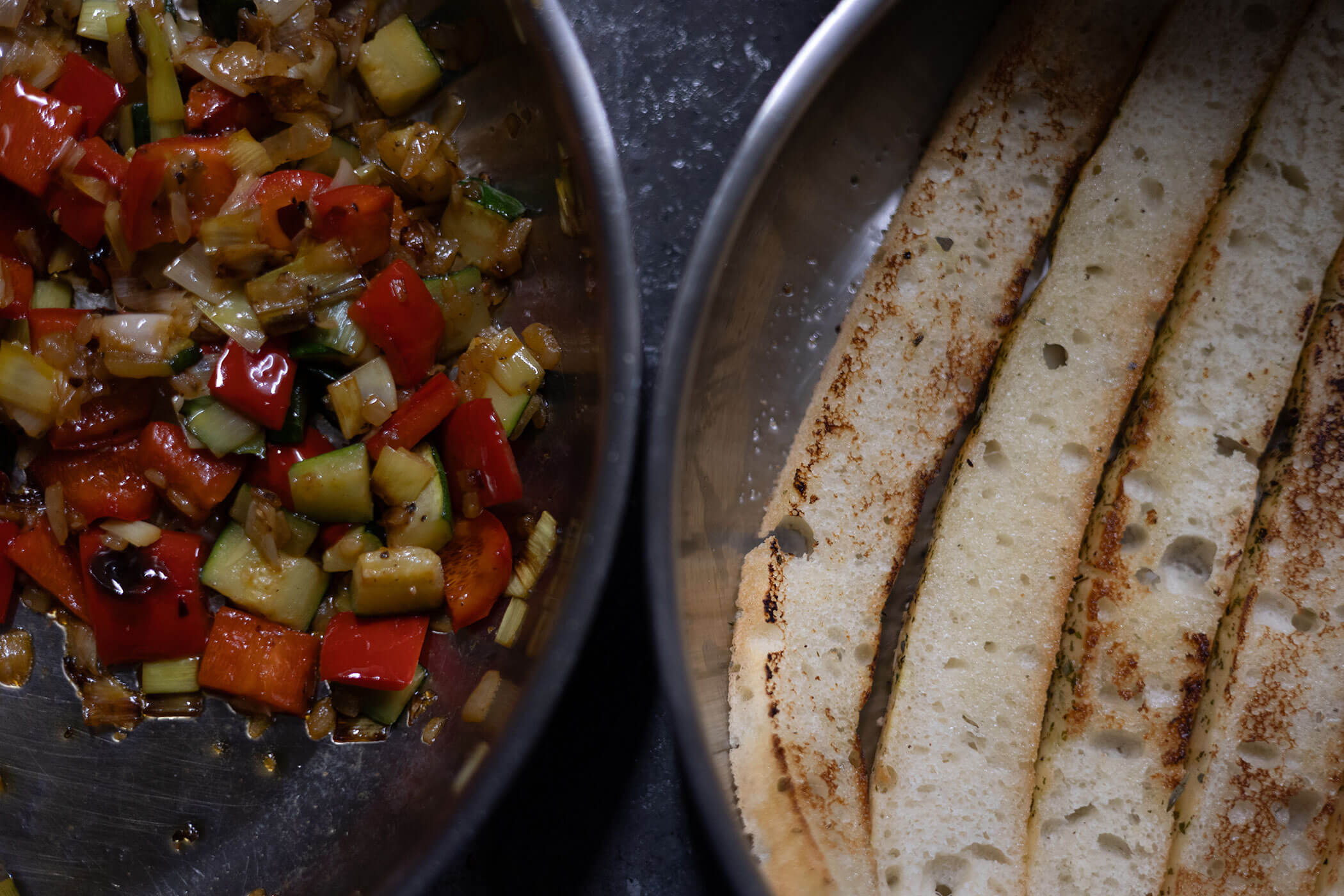 Toastbrot und gedünstetes buntes Gemüse - Hotel Mühlwald